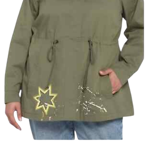 Her Universe Marvel Ms. Marvel Patch Anorak army green Women's Jacket Sz M - Picture 3 of 11